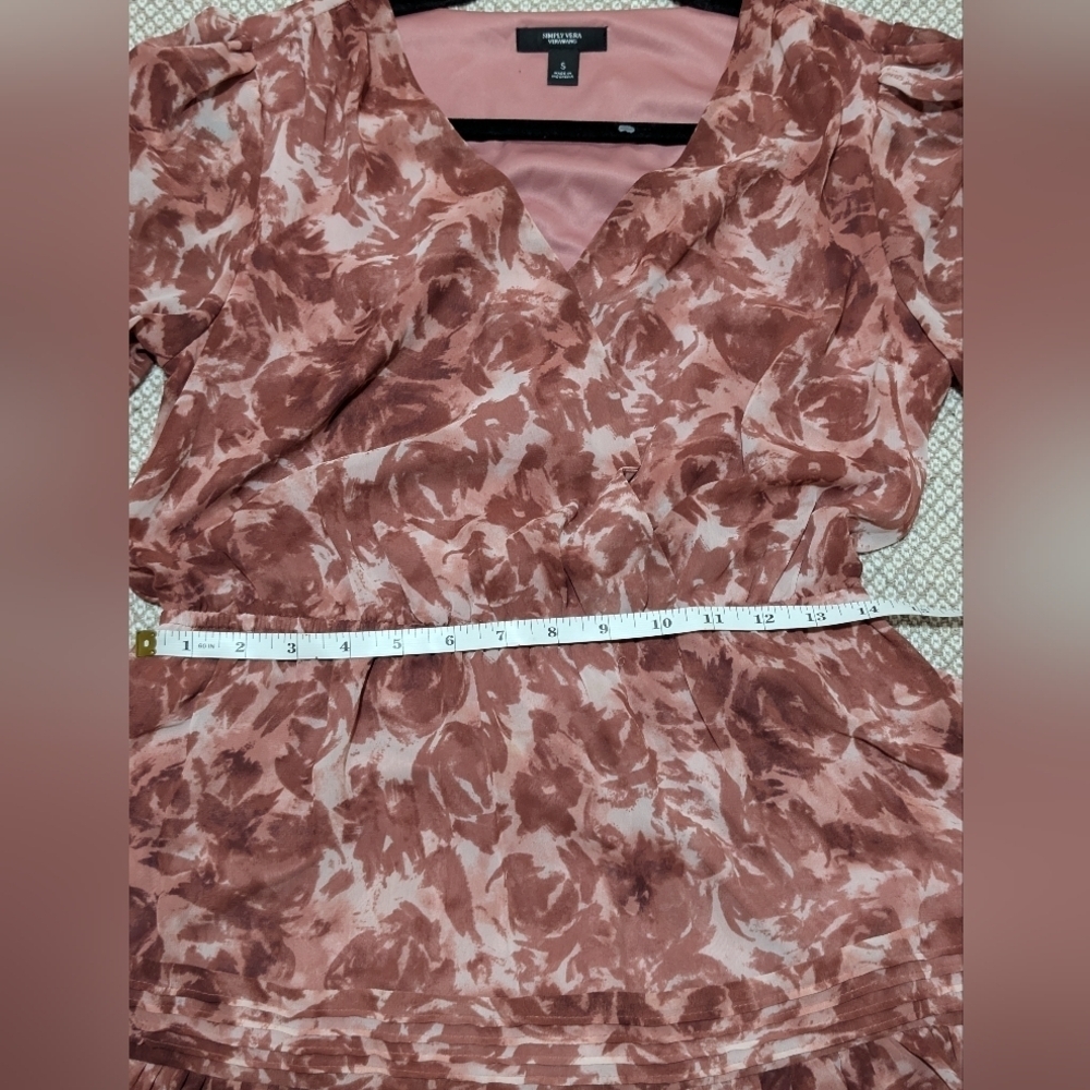 Simply Vera Vera Wang Pink Floral Midi Dress - Picture 11 of 12